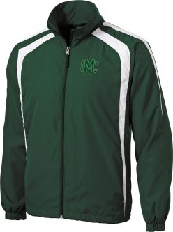 Sport-Tek Colorblock Raglan Jacket, Forest Green/White